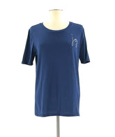 Ella Moss Top, Size Medium Grey And White Or Navy Short Sleeve T-Shirt 100% Cotton - TheRealThreads